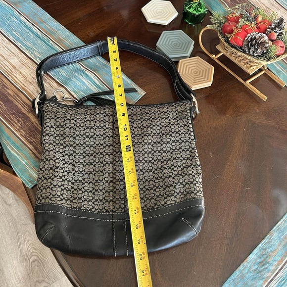 Vintage Y2K Coach F10416 Signature Convertible Duffle Crossbody Bag Gray Black - Picture 16 of 16